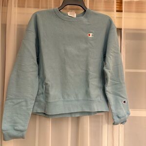 Champion Women's Light Blue Crew Neck Sweater